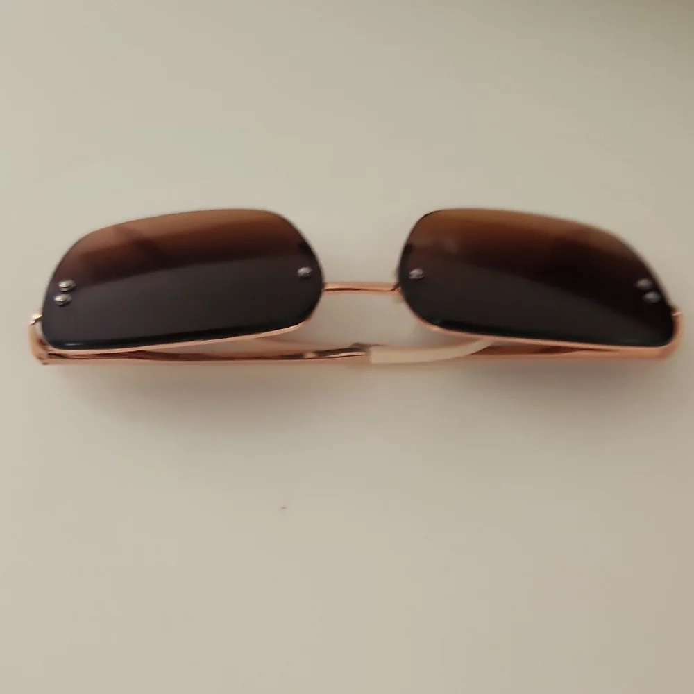Express Brown Gradient Square Sunglasses